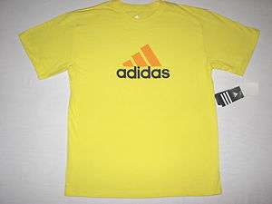 Adidas Mens Icon Logo T Shirt Yellow NWT  