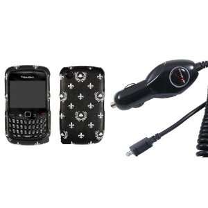 New OEM Verizon Blackberry Curve 2 8530 Black with Floral Design Snap 