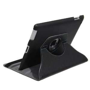  360 Degrees Rotating Stand (black) Leather Case for iPad 2 