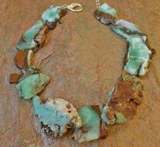   HUGE MINT CHOCOLATE NECKLACE APPLE GREEN BROWN SLAB JEWELRY  