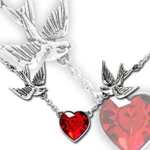  Swallow Heart Alchemy Gothic Necklace: Jewelry