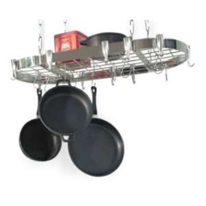  Concept Housewares Stainless Steel Oval Pot Rack 36 x 18 