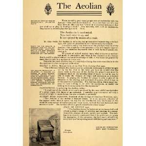  1898 Ad Aeolian Player Piano Princess Orchestrelle NYC 