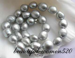 gems info nature huge 17 13mm baroque gray freshwater pearl necklace 