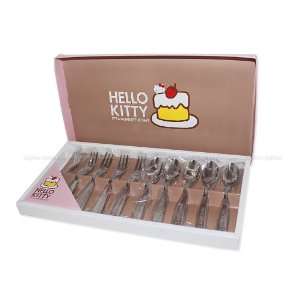 Hello Kitty Stainless 10 pcs. Tea Spoon & Dessert Fork Set (JoyAve)
