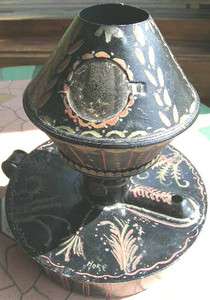 1860s Egg Lamp Tin Tole Light Lamp Pa FOLK ART PAINTED  
