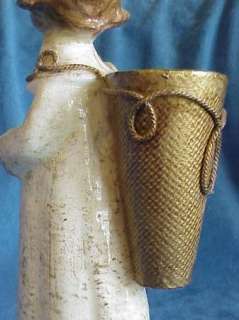 Vintage Mexican Paper Papier Paper Mache Angel Match Holder Vase 