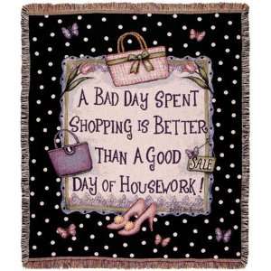  Shopping Is Better Cute Polka Dot Tapestry Throw Blanket 