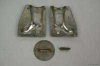 Vintage Lot of (3) Metal Chocolate Candy Molds Shaped Like A Egg/Boot 