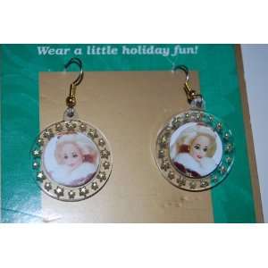  Hallmark Barbie Holiday Earrings Surgical Steel Wire Toys 