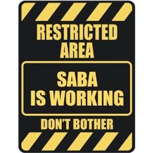   RESTRICTED AREA SABA IS WORKING  PARKING SIGN: Home 