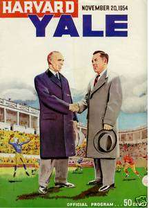 1954 HARVARD vs YALE COLLEGE FOOTBALL PROGRAM  