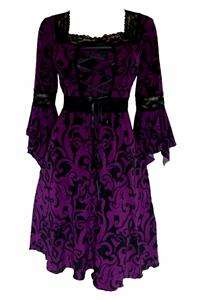 Purple and Black Renaissance Corset Dress 1X 2X 3X 4X 5X  