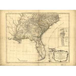  1776 map North South Carolina, Georgia, Florida: Home 