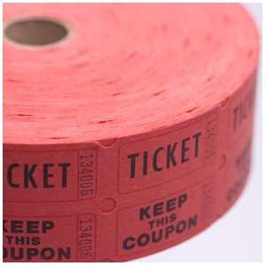 Red Double Raffle Ticket Roll  Toys & Games  