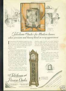 1929 Revere Clocks VIRGINIA Floor Model Vintage Ad  