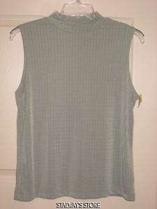 Linden Hill Sage Green Knit Shell Blouse Top Large NWT  