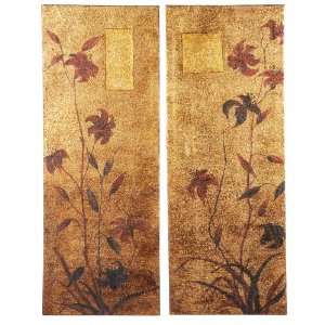  Midwest CBK Distressed Gold Japanese Duo Panel Wall Art 