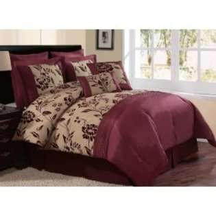   Comforter Set, Burgundy/GoldVictoria Classics Aurora 8 Piece Comforter