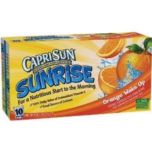 Capri Sun Juice Drink, Sunrise Juice, Orange Wake Up, 10 Count, 6 