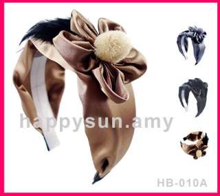 Fluffy Ball Feather Wide Headband Hair Headwrap HB 010  