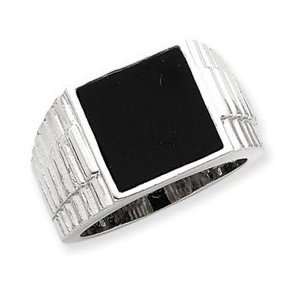  Sterling Silver Mens Onyx Ring: Jewelry