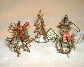 Rustic Christmas Ornament   Choose Star Snowman or Tree  