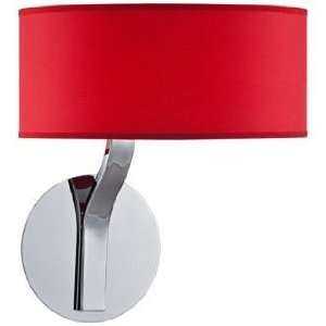  Possini Euro Red Drum Shade and Chrome Wall Sconce: Home 