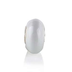 Opaque White Murano Glass Bead Pandora Troll Biagi Troll 