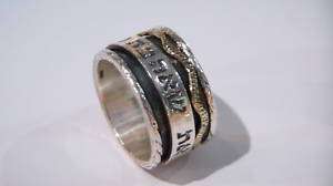 Womens Wide Bridal Wedding Spinning Ring Silver Gold 9k  