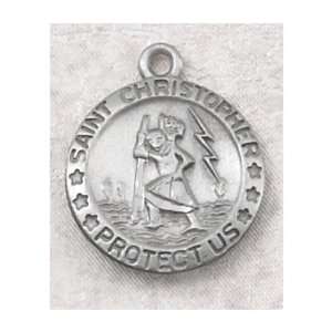  St. Christopher Medal on Rhodium Chain