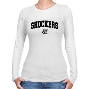  Wichita State Shockers Ladies White Logo Arch Long Sleeve 