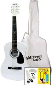 Darling Divas 39 Steel String Acoustic Guitar   White  