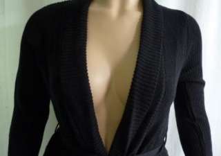 Elementz Black Belted Shawl Collar Sweater Sz XL  
