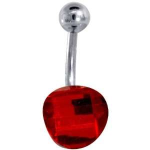  RED   Faceted Opulence Belly Button Navel Ring Jewelry
