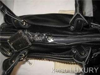   CHLOE Paddington Navy Leather Lock Key Bag Satchel Handbag Purse