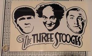 Three 3 Stooges Decal Black & White, 6 Yrs, XL BIG  