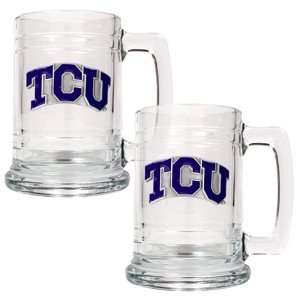 TCU Texas Christian Set of 2 Beer Mugs 