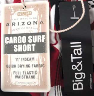 3XL/3X Arizona Cargo Swim Trunks/Shorts Red Floral NWT  