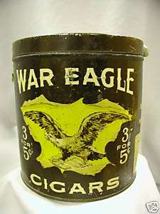 WAR EAGLE VINTAGE TOBACCO TIN ROUND CIGAR 154 N  