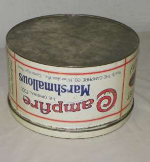 Antique Campfire Marshmallow Advertising Tin  