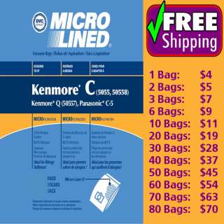   50558 Kenmore Q 50557 Panasonic C 5 Vacuum Bags Mico Filtration  