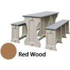 Confer Plastics Leisure Accents Picnic Table and Bench Set   Redwood