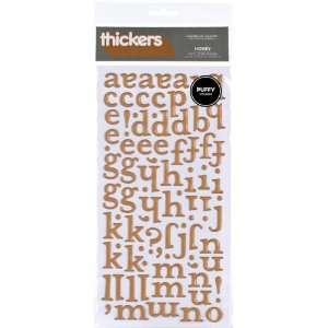  American Crafts Thickers Puffy Letter Stickers, Honey 