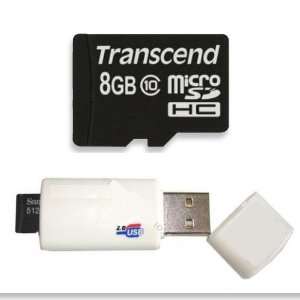   MicroSDHC Class 10 8GB Card with Micro USB Card Reader Electronics