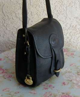 Vintage Black Leather DOONEY & BOURKE Cargo Messenger Bag~Purse USA 