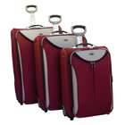 Jourdan Expandable 3 Piece Rolling Upright Luggage Set   Rust Red