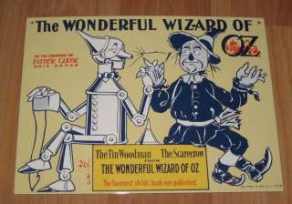 Old VTG Porcelain Enameled Wizard of OZ Ad Sign Thick Metal Ande 