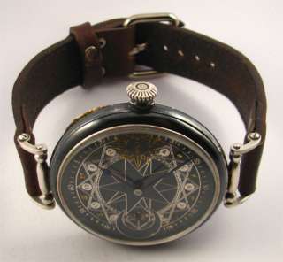 INVICTA ~Zodiac~ Huge vintage rare Swiss made wristwatch, black case 