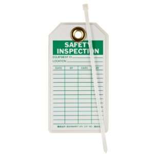  Polyester, Green On White Color Safety Inspection Tags (Pack Of 10